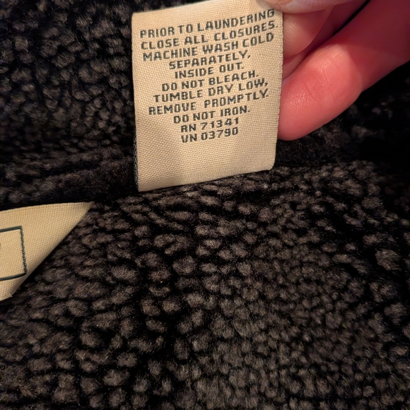 L.L. Bean Charcoal Suede Cloth Sherpa Vest - Picture 7 of 7